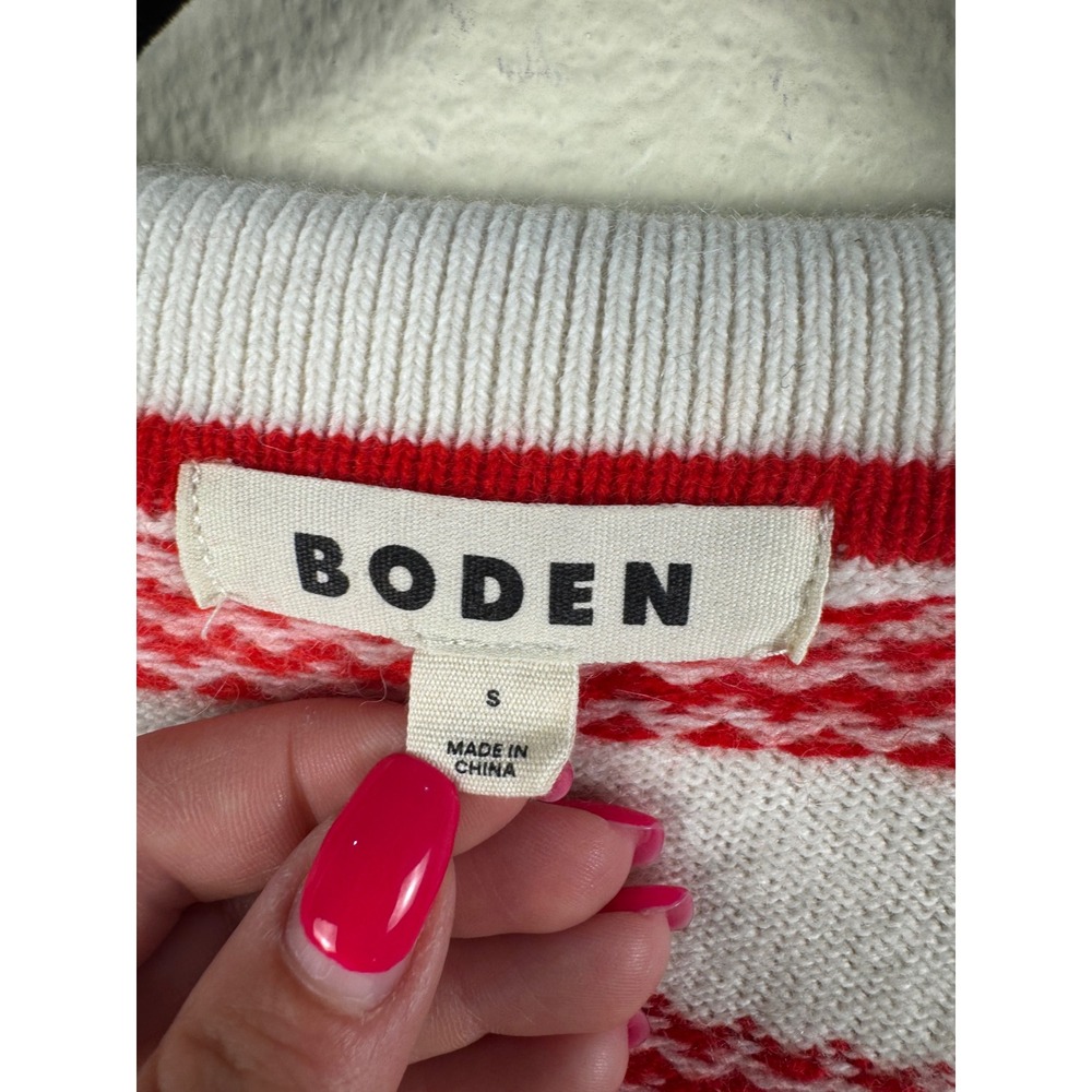 Boden Edie Fair Isle Knitted Shirt Cardigan Sweater Womens Small Wool Alpaca - Picture 5 of 12